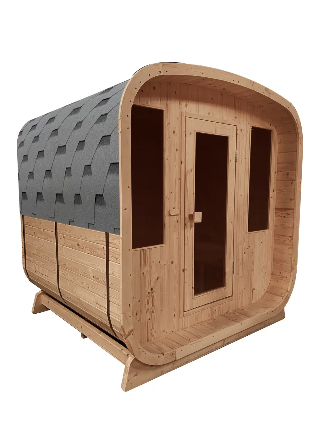 Sauna extérieur KUB en bois vue 02