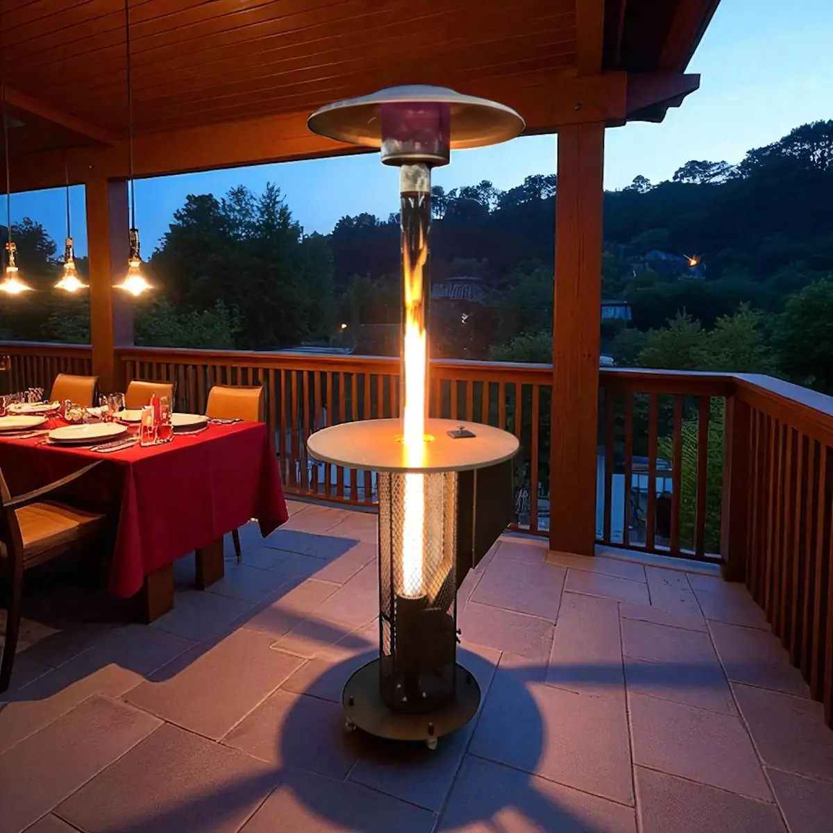 Chauffage extérieur design pour terrasse
